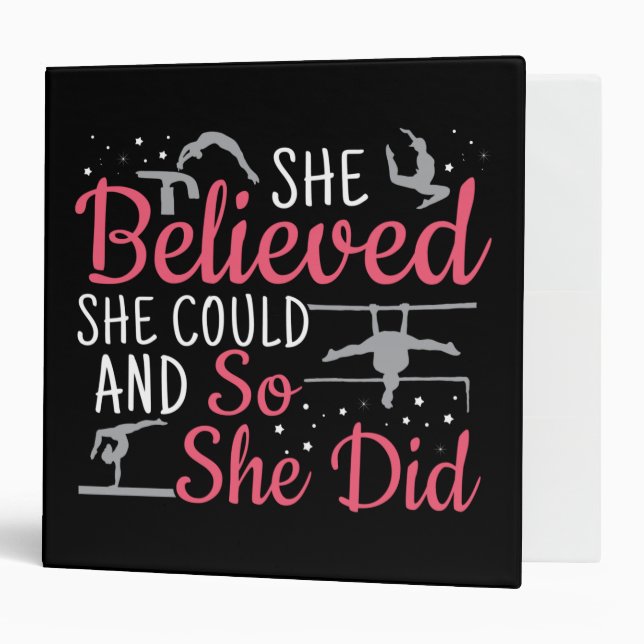 Women's Gymnastics - She Believed She Could Binder (Front/Inside)