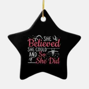 Women's Gymnastics - She Believed She Could Ceramic Ornament
