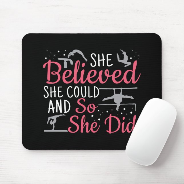 Women's Gymnastics - She Believed She Could Mouse Pad (With Mouse)