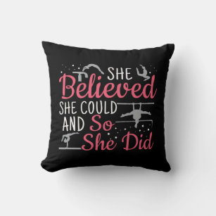 Women's Gymnastics - She Believed She Could Throw Pillow