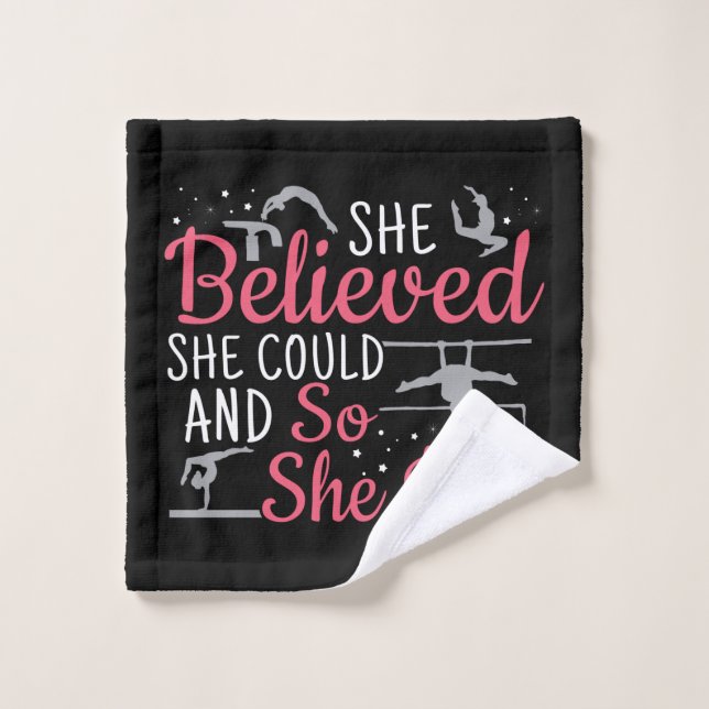 Women's Gymnastics - She Believed She Could Wash Cloth (Wash Cloth)