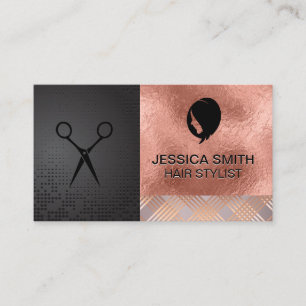 Womens Hair   Rose Foil Gold   Abstract Pattern Business Card