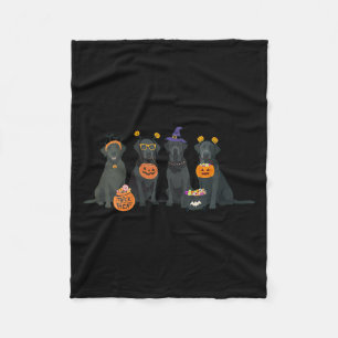 Womens Halloween Black Lab Fall Labrador Retriever Fleece Blanket