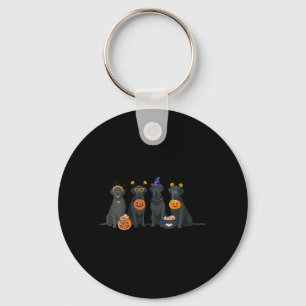 Womens Halloween Black Lab Fall Labrador Retriever Keychain