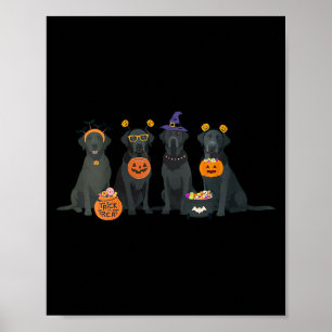 Womens Halloween Black Lab Fall Labrador Retriever Poster