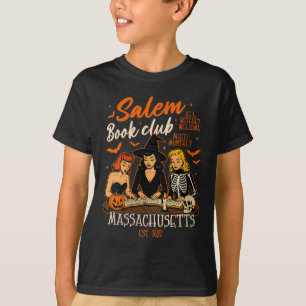 Womens Halloween Book Reading Witch Salem Book Clu T-Shirt