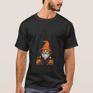 Womens Halloween Cute Gnome Pumpkins V Neck T-Shirt