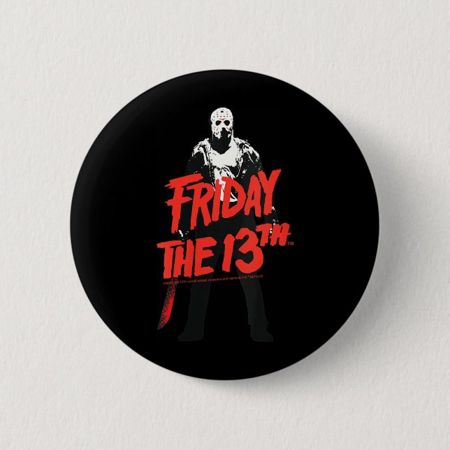 Womens Halloween Design Horror Classic 2 Inch Round Button (Front)