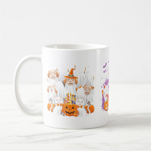 Womens Halloween Dog Dressed As Ghost Halloween Coffee Mug