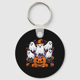 Womens Halloween Dog Ghost Halloween Dog Men Women Keychain