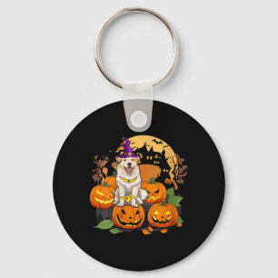 Womens Halloween Dog V-Neck T-Shirt3 Keychain