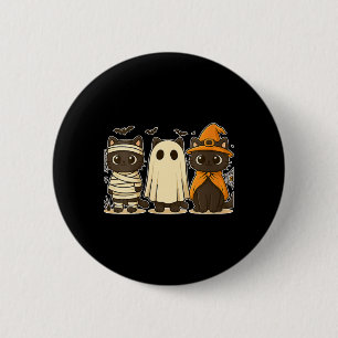 Womens Halloween Funny Pumpkin Halloween Black Cat 2 Inch Round Button