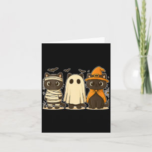 Womens Halloween Funny Pumpkin Halloween Black Cat Card