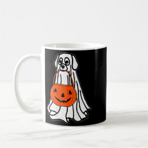 Womens Halloween Ghost Dog V-Neck Coffee Mug