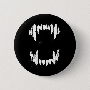 Womens Halloween Horror Wolf Dog Vampire Monster 2 Inch Round Button