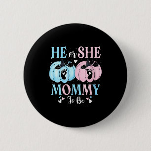 Womens Halloween Pumpkin Gender Reveal He Or She M 2 Inch Round Button