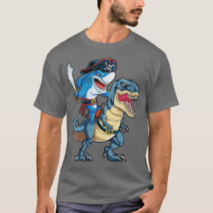 Womens Halloween shark pirate dinosaur t re skelet T-Shirt