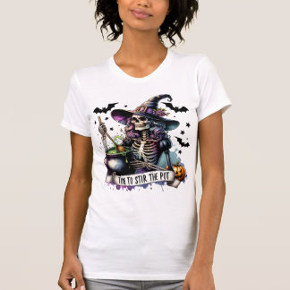 Women's Halloween Skeleton Witch T-Shirt - Funny '