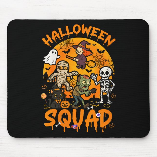 Womens Halloween Squad Horror Group Witch Mummy Zo Mouse Pad (Front)
