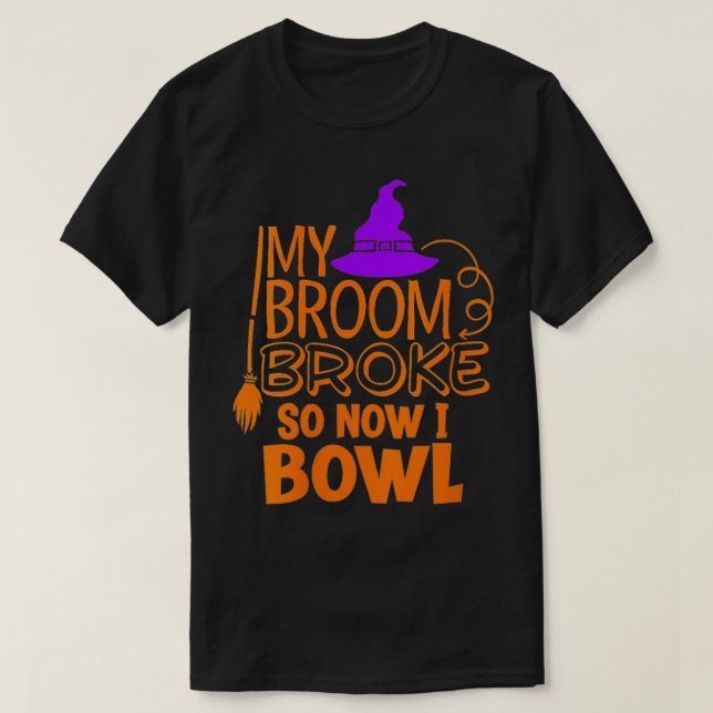 Womens Halloween Ten Pin Bowling Strike Funny Witc T-Shirt (Design Front)