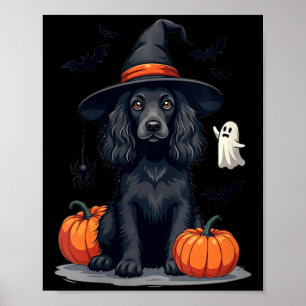 Womens Halloween Themed Er Spaniel Dog Black Poster