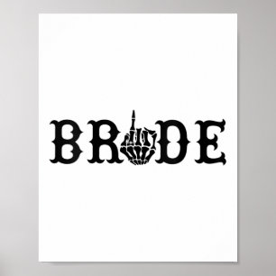 Womens Halloween Wedding Bride Groom Skeleton Till Poster