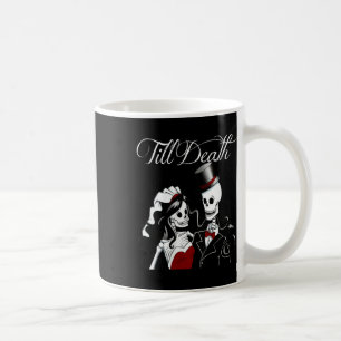 Womens Halloween Wedding Gothic Bride Groom Skelet Coffee Mug