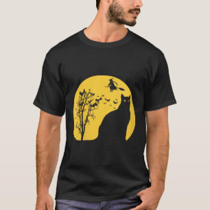 Womens Halloween With Black Cat Candy V-Neck T-Shirt