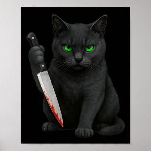 Womens Halloween Y Black Cats Funny Kitty With Poster