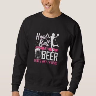 Womens Handball And Beer Graphic Girls Women Han Sweatshirt