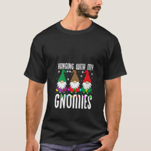 Womens Hanging With My Gnomies Funny Christmas Gno T-Shirt