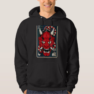 Womens Hannya Mask Japanese Female Demon Mask Hoodie