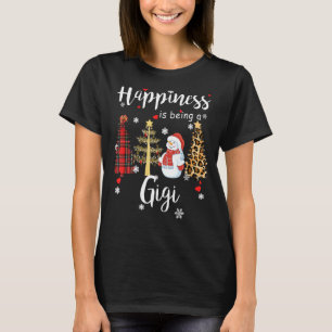 Womens Happiness Is Being A Gigi Christmas Tree Sn T-Shirt