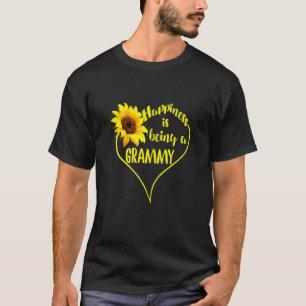 Womens Happiness Is Being A Grammy Sunflower Mothe T-Shirt