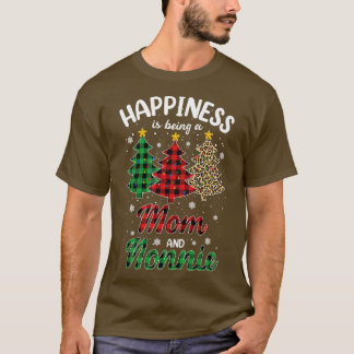 Womens Happiness is being a Mom and Nonnie Leopard T-Shirt