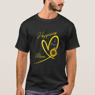 Womens Happiness Is Being A Momo Sunflower 1 T-Shirt