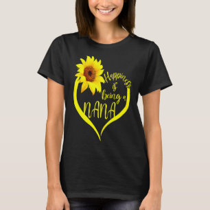 Womens Happiness Is Being A Nana Sunflower Grandm T-Shirt