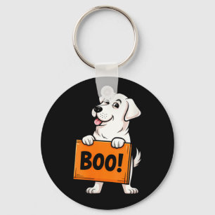 Womens Happy Boo Retriever Dog Halloween Keychain