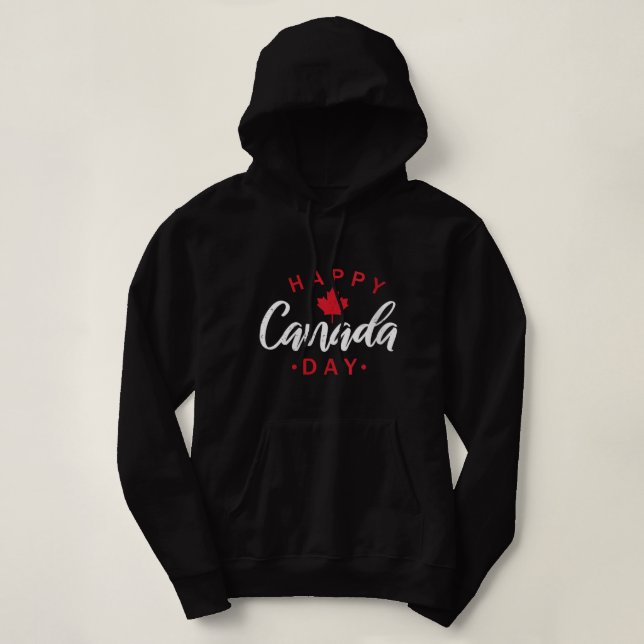 Womens Happy Canada Day Maple Leaf Canadian Flag K Hoodie (Design Front)