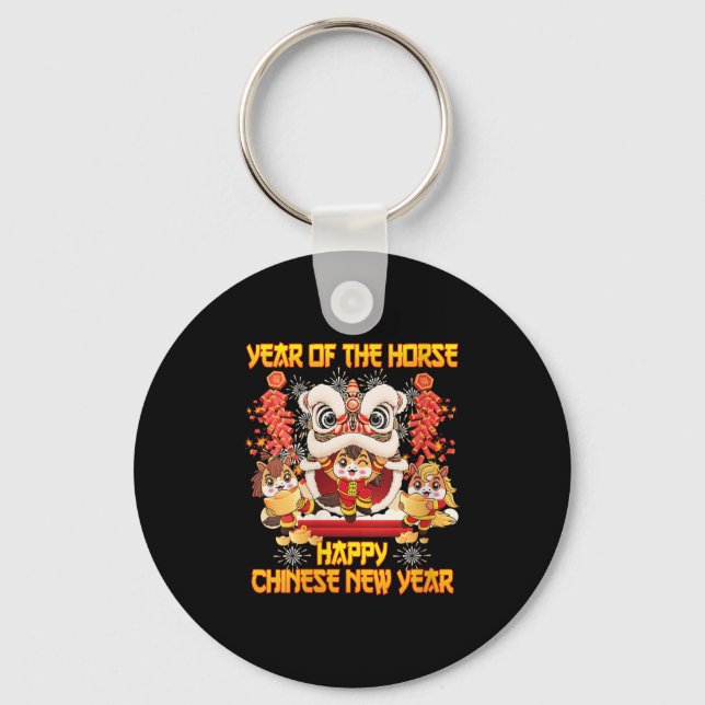 Womens Happy Chinese New Year 2026 Year Of The Hor Keychain (Front)