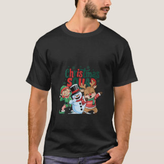 Womens Happy Christmas Squad Matching Dabbing Danc T-Shirt