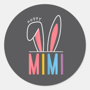 Womens Happy Easter Day 2023 Hoppy Mimi Bunny Funn Classic Round Sticker