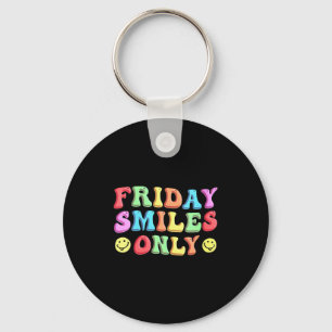 Womens Happy Friday Fri Yay Teacher School Meme V- Keychain