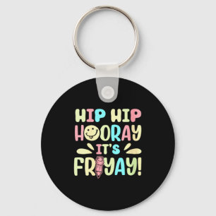 Womens Happy Friday Fri Yay Teacher School Meme V- Keychain