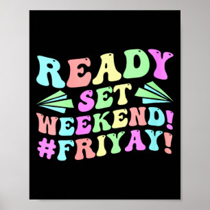 Womens Happy Friday Fri Yay Teacher School Meme V- Poster