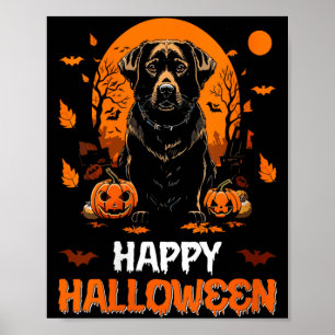Womens Happy Halloween Dog 3 Poster