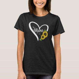 Womens Happy Mother's Day Mama Mom Heart Daisy Sun T-Shirt