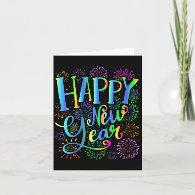 Womens Happy New Year 2026 V-neck  Card (Front)