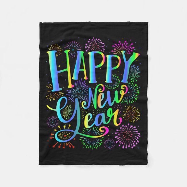 Womens Happy New Year 2026 V-neck  Fleece Blanket (Front)