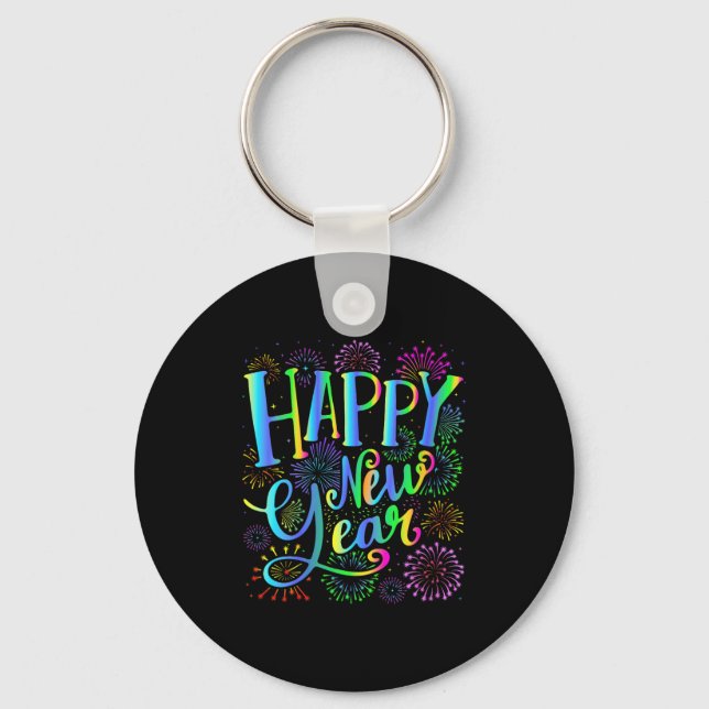 Womens Happy New Year 2026 V-neck  Keychain (Front)